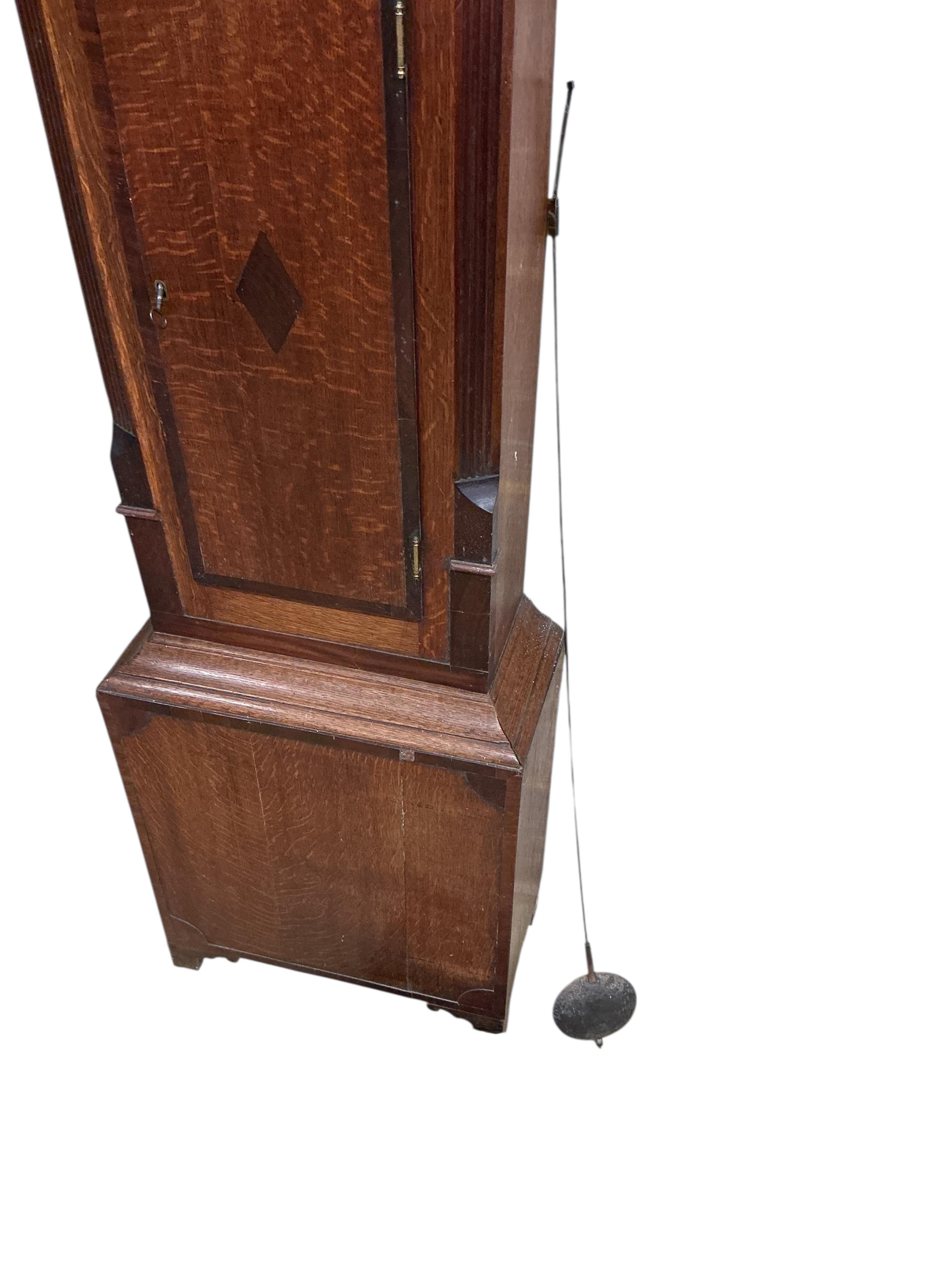 An early 19th century oak and mahogany eight day longcase clock, marked William Smith, Crowland, height 202cm